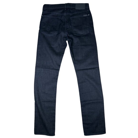 7 For All Mankind Slimmy Luxe Performance | Men's Dark Wash Jeans | Size 31/33 - Picture 4 of 14